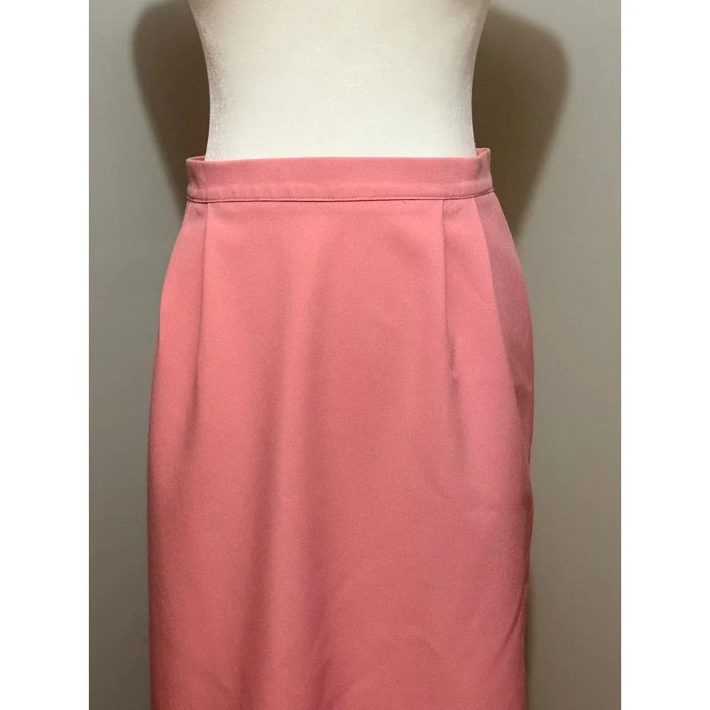 VTG Nikki Southern Pink Cream Floral‎ Embroidered Sweater & Midi Skirt Set XL 18